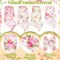 Floral Wired Edge Ribbon 4 Rolls Rose Flower Pattern Ribbon Spring Summer Fabric Decorative Craft Ribbon Roll for Gift Wrapping Decor Hair Bow Sewing Wreath Crafts, 20 Yard x 2.5 Inch